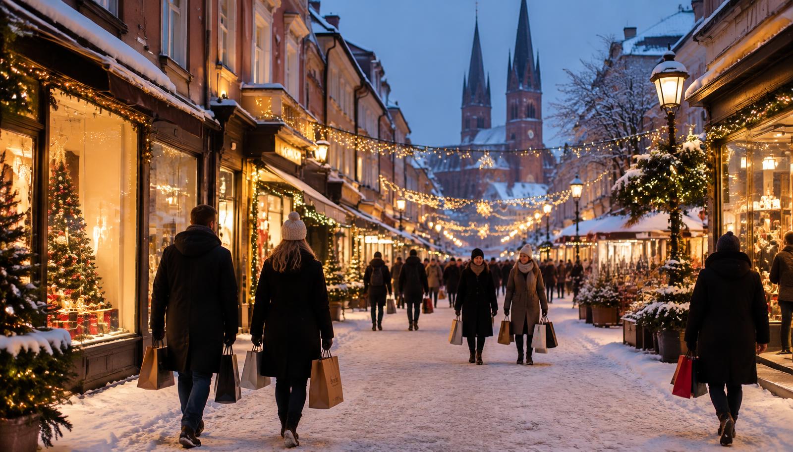 Uppsala med Fyrisån och domkyrkan