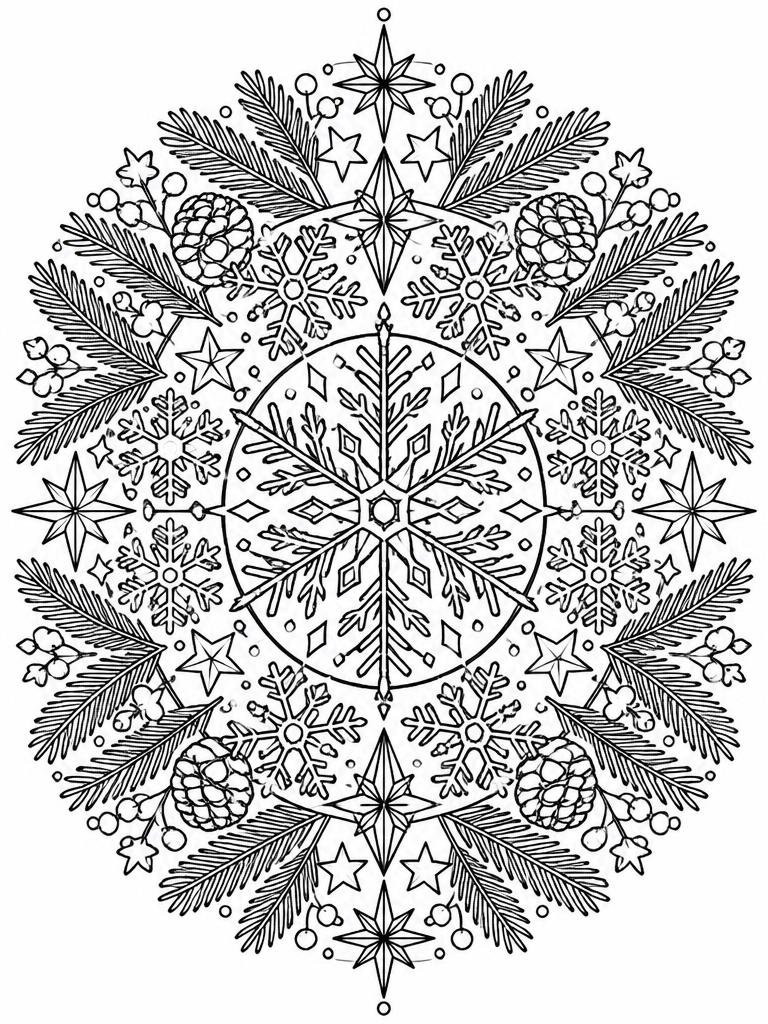Målarbild: Julmandala