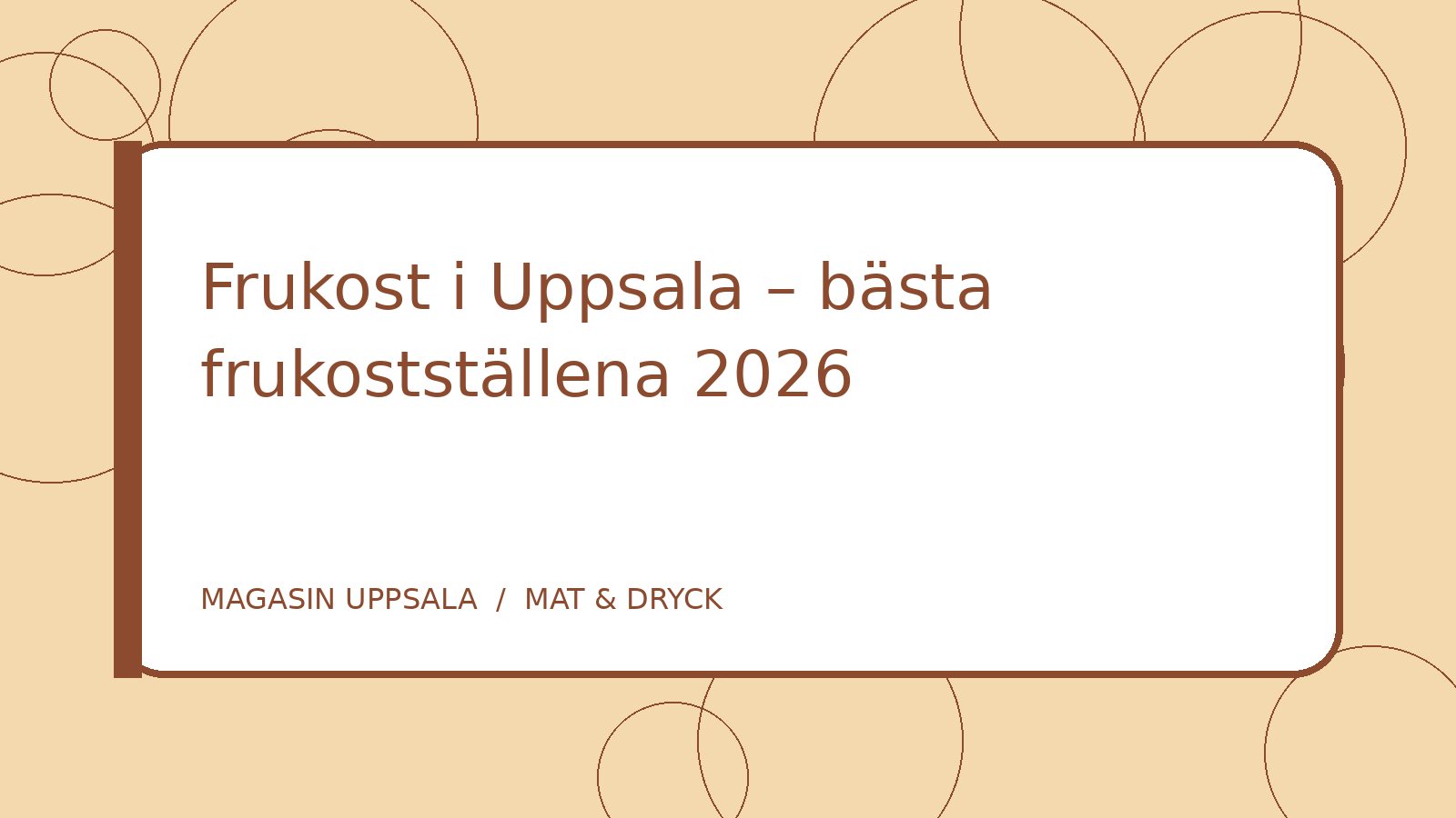 Frukost i Uppsala – bästa frukostställena 2026