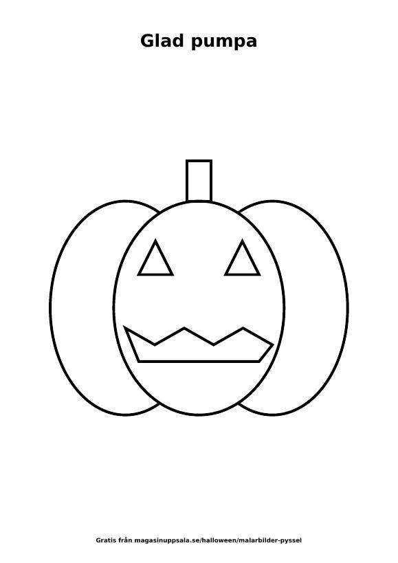 Målarbild med en glad halloweenpumpa